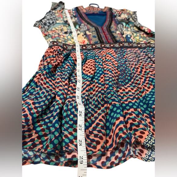 Anthropologie Bhanuni by Jyoti Onyx Top Vibrant Pattern Geo Exotic- Medium - Picture 5 of 9